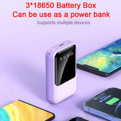 3*18650 étuis de batterie externe boîte de rangement de batterie affichage numérique USB Type C Charge coque de bricolage pour iPhone Xiaomi 18650 boîte de batterie