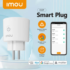 IMOU Matter WiFi prise intelligente 16A prise ue prise d'appareil ménager Mini prise intelligente adaptateur APP contrôle fonctionne avec Alexa Google Home