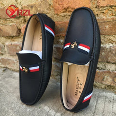 YRZL mocassins blancs hommes mocassins en cuir PU noir pour homme mocassins à enfiler décontractés hommes mocassins confortables chaussures de conduite pour hommes