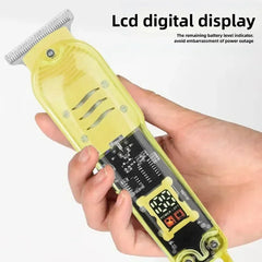 Tondeuses à cheveux professionnelles transparentes pour hommes, machine à couper les cheveux aste, tondeuses électriques, rasoir