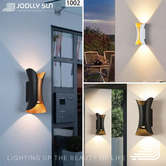 JoollySun applique murale lampe extérieure décor à la maison éclairage pour balcon jardin LED étanche en aluminium moderne appliques murales