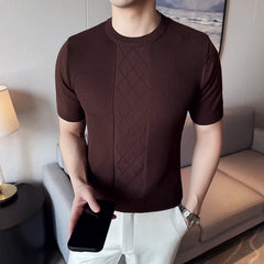 T-shirt à manches courtes et col rond pour hommes, pulls décontractés coupe couvertes, t-shirts de qualité avec tout, vêtements à la mode, 2025