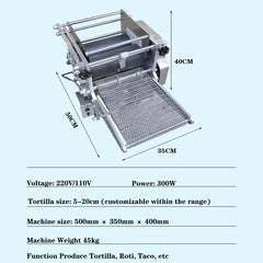 Machine à tortilla mexicaine industrielle entièrement automatique, presse à farine de maïs, produit de grains de pain, Machine Taco Roti pour la Production de tortillas