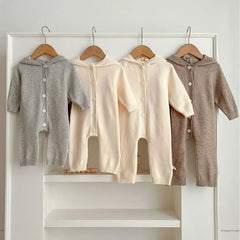 Combinaison mignonne avec petites oreilles d'ours pour bébé, vêtements une pièce pour garçon, vêtements d'escalade, automne, 7623