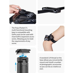 FeiyuTech Official Feiyu Pocket 3 Kit Stabilisateur 3 axes détachable sans fil Caméra à cardan 4K60fps Footage Fixation magnétique n'importe où Suivi rapide de l'IA Suivre avec le contrôle de l'application