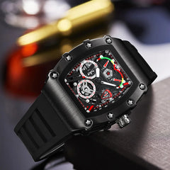 UTHAI CQ309 mode hommes montre étanche veilleuse calendrier seau à vin bracelet en Silicone montre à Quartz montres pour hommes
