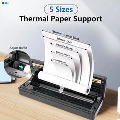 Imprimante thermique Bluetooth Portable sans fil, sans encre, pour lettres américaines 8.5X11, impression Mobile, pour téléphone, ordinateur Portable, usage domestique et au bureau