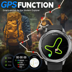 2025 nouveau GPS Sports de plein air montre intelligente boussole pression altimètre IP68 étanche Bluetooth appel hommes AMOLED écran montre intelligente