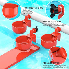 Mangeoire à eau pour poulet, remplissage automatique, bol à boire pour volaille, pour poussins, canards, oiseaux, dinde, Etc., grandes tasses, 12 pièces