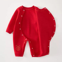 Barboteuse de noël pour bébé, manches longues, matelassée, chaude, unisexe, vêtements pour nouveau-né, garçons et filles, combinaisons pour nourrissons du nouvel an, automne et hiver