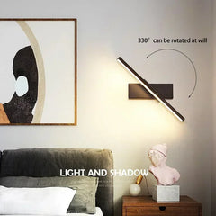 Applique murale LED moderne, matériel rotatif, lampe de miroir de salle de bains, pour chambre à coucher, salon, applique murale intérieure, luminaire
