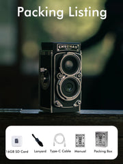 CHUZHAO Mini appareil photo numérique vintage Autofocus 12MP, 1080P FHD vidéo Vlogging appareil photo portable pour Noël anniversaire cadeau idéal