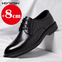 3/6/8 CM chaussures d'ascenseur hommes chaussures habillées noir en cuir souple hommes rehausser chaussures formelles décontracté hommes d'affaires Oxfords costume