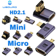 Adaptateur de câble compatible HDMI, mini micro hdmi vers HDMI 2.1, convertisseur 48Gpbs 8K60HZ 4K120HZ pour projecteur HDTV PS4 PS5, ordinateur portable
