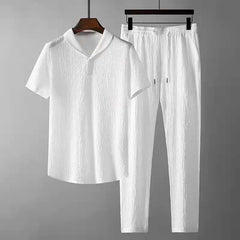 (Chemise + pantalon) 2024 été nouveauté hommes mode chemise classique hommes affaires chemises décontractées hommes un ensemble de vêtements taille M-4XL