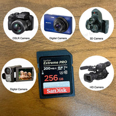 Carte SD SanDisk Extreme PRO 512G 256G 128G 64G 32G U3 4k lecture jusqu'à 200 mo/s C10 V30 UHS-I cartes mémoire SDHC/SDXC pour appareil photo