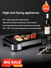 Poêle à gril électrique antiadhésive, plaque de cuisson pour usage domestique, plaque de rôtissage de poisson, appareil de cuisine de luxe léger