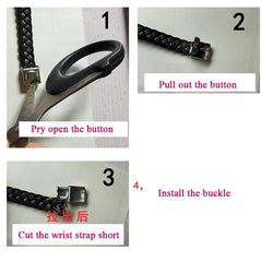 Bracelet en cuir et bracelet en acier inoxydable pour hommes et femmes, logo personnalisé, nom gravé, texte personnalisé, ID, punk, SOS