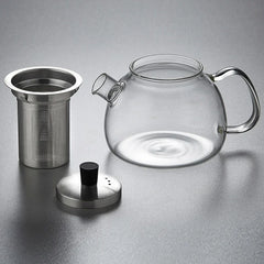 Théière en verre 800/1500ml avec infuseur en acier inoxydable, infuseur amovible, théière pour la maison, le Camping et les voyages, brassière à thé à feuilles mobiles