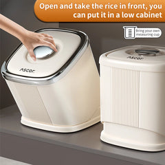 Seau à riz résistant à l'humidité, distributeur de grains rotatif, boîte de rangement de poudre de cuisine, boîte de stockage de riz anti-insectes pour la maison