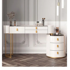 Meuble de chambre à coucher, rangement, chargement sans fil, Bluetooth, commode de maquillage, coiffeuse, Table intelligente avec miroir LED