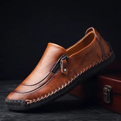 Chaussures en cuir faites à la main pour hommes, mocassins décontractés à enfiler, chaussures en cuir respirantes, chaussures plates pour hommes, mocassins d'outillage, grande taille, offre spéciale