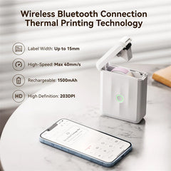 NIIMBOT D110 Version améliorée imprimante d'étiquettes thermiques Mini fabricant d'étiquettes intelligent Portable avec ruban pour bureau maison cuisine école