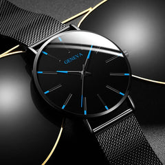 2024 nouvelles montres de mode pour hommes de luxe Ultra mince en acier inoxydable bracelet en maille montre à Quartz or Rose hommes montre cadeaux Reloj Hombre