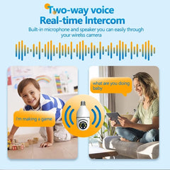 HONTUSEC YI IOT 5G 2.4G 4MP Wifi ampoule caméra couleur Vision nocturne caméra de sécurité Audio bidirectionnel suivi automatique PTZ bébé moniteur