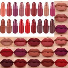 18 pièces/ensemble DNM Capsule rouge à lèvres ensemble couleur fixation durable antiadhésif tasse bouche rouge nu maquillage Sexy femmes lèvres solide brillant à lèvres