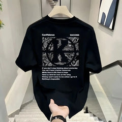 T-shirt à Manches Courtes et Col Rond pour Homme, Streetwear, Décontracté, Hip-hop, à la Mode, Harajuku, Kpop, Lettres Imprimées