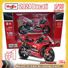 Maisto 1:18 Ducati Lenovo Équipe 2024 # 1 Francesco Bagnaia # 23 Enea Bastiani Simulation alliage moulé sous pression modèle de course de moto jouet