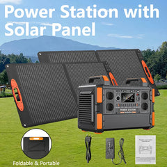 Générateur domestique 1008wh 1200W, batterie Lifepo4, centrale électrique Portable 220V avec panneau solaire 100W, sauvetage d'urgence en plein air