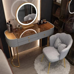 Miroir de maquillage de luxe avec lumière LED, meuble de rangement pour chambre à coucher, salon
