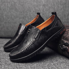 Chaussures en cuir véritable pour hommes, marque de luxe, mocassins formels à enfiler, mocassins italiens noirs, chaussures de conduite, JKPUDUN, 2022