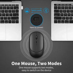 Souris sans fil Rechargeable, double Modes, compatible Bluetooth, USB 2.4 ghz, muette, pour ordinateur portable, tablette, Macbook Mause