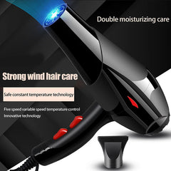 Sèche-cheveux électrique haute puissance, lumière bleue, vent froid et chaud, réglable, Style Salon, usage domestique