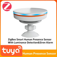 Tuya ZigBee capteur de présence humaine MMwave 24G Radar avec sirène détection de mouvement Lux technologie de détection MmWave pour maison intelligente