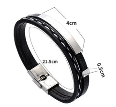 Delysia King – Bracelet en cuir tissé pour hommes, tendance, loisirs, couleur contrastée, en acier inoxydable, 2021