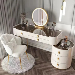 Meuble de chambre à coucher, rangement, chargement sans fil, Bluetooth, commode de maquillage, coiffeuse, Table intelligente avec miroir LED