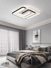 Plafonnier LED noir et blanc au design moderne, éclairage d'intérieur, luminaire décoratif de plafond, économie d'énergie, idéal pour une chambre à coucher ou un salon