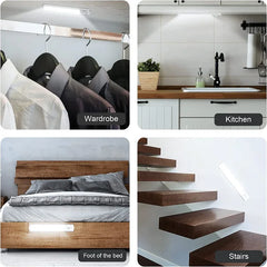 LED détecteur de mouvement sous armoire lumière USB Rechargeable LED veilleuse pour placard armoire cuisine armoire placard