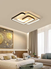 Plafonnier LED noir et blanc au design moderne, éclairage d'intérieur, luminaire décoratif de plafond, économie d'énergie, idéal pour une chambre à coucher ou un salon