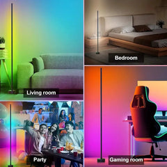 EISSLOLY 2 pièces lampadaire RGB Intelligent APP contrôle musique éclairage d'angle synchronisé décoration de salle lumières sur pied