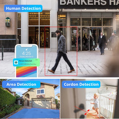 8MP 4K caméra IP Wifi sans fil 5MP AI humain détecter iCSee CCTV balle Surveillance extérieure Protection de sécurité caméra vidéo Cam