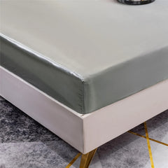 Drap-housse en Satin imitation soie avec bandes élastiques, couvre-matelas antidérapant et réglable, bonnet de lit, double, Queen, King