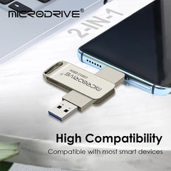 Clé USB C Type C USB3.0 64 Go 128 Go 256 Go pour smartphone Huawei et Andriods