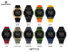 NAVIFORCE NF7113 montre pour hommes mode populaire bracelet en Silicone 5ATM étanche électronique Simple calendrier horloge
