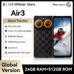 IIIF150 Air3 Smartphone robuste Android 14 téléphone portable 12GB 512GB 100MP caméra île dynamique ultra-mince robuste 30W Charge rapide