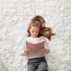 Olanly nouveaux tapis ronds en peluche pour salon tapis de chambre antidérapants tapis ronds lavables en Machine pour enfants décor à la maison esthétique